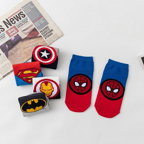 Happy Socks: Pack de 5 Medias Cortas de Súper Héroes.